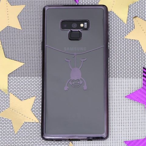 Ốp lưng Note 9 Nhựa dẻo Electroplating khỉ đu dây COSANO xám