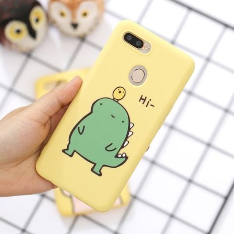Ốp lưng Oppo A7 Nhựa dẻo Emboss printing OSMIA CKTG504 Khủng long xanh