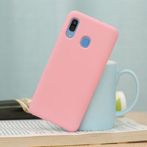 Ốp lưng Galaxy A20 nhựa dẻo Fake silicon JM Hồng nhạt