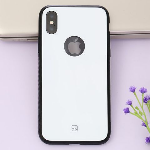 Ốp lưng iPhone X Nhựa dẻo Glass Duo JM Trắng