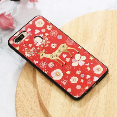 Ốp lưng Oppo A7 nhựa dẻo IMD MEEKER TST006 Hươu đỏ