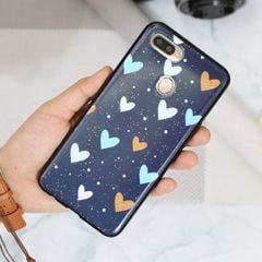  Ốp lưng Oppo A7 nhựa dẻo IMD without Blueray MEEKER TST008 Tim xanh 