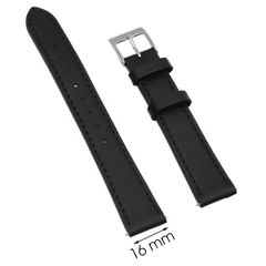  Dây da đồng hồ size 16mm Đen L015-03-16 