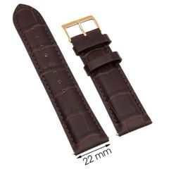  Dây da đồng hồ 22 mm nâu L016-06-22 