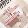 Dây da đồng hồ size 12mm Hồng L020-01-12