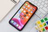 Ốp lưng iPhone 11 Pro Max nhựa cứng viền dẻo Tempered glass OSMIA Xanh navy đỏ