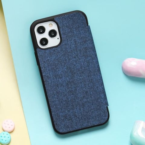 Ốp lưng iPhone 12/12 Pro Nhựa cứng viền dẻo Flip case PU Leather PC MEEKER Navy