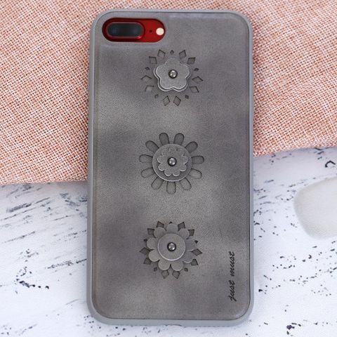 Ốp lưng iPhone 7 Plus/ 8 Plus Nhựa dẻo PU Burch JM Hoa văn Xám