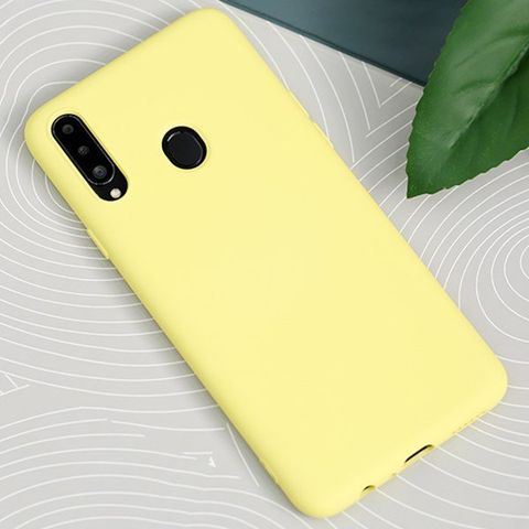 Ốp lưng Galaxy A20s Nhựa dẻo Silicone Felt COSANO Vàng