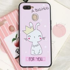  Ốp lưng Oppo A7 nhựa dẻo TPU printing MEEKER TSK020 Thỏ hồng 
