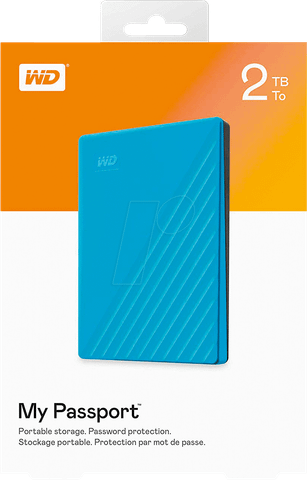 Ổ Cứng Di Động Wd My Passport Portable 2.5 Inch 2tb Usb 3.0 - Màu Xanh