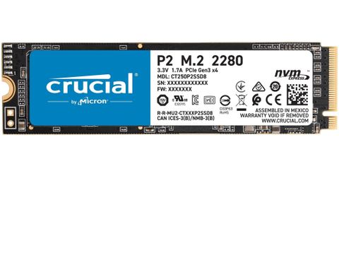 Ổ cứng Ssd Crucial P2 250gb Nvme 3d-nand M.2 Pcie Gen3 X4 Ct250p2ssd8