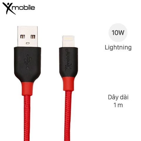 Cáp Lightning 1 m Xmobile DR-L001 Đỏ Đen