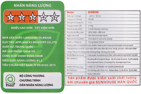 Nồi cơm nắp rời Sunhouse SHD8105