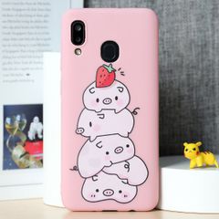  Ốp lưng Galaxy A30 Nhựa dẻo Solid Printing MEEKER TKS108 Heo Hồng 