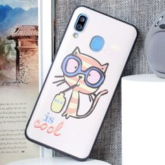  Ốp lưng Galaxy A30 Nhựa dẻo Solid Printing MEEKER TKS110 Mèo Hồng 