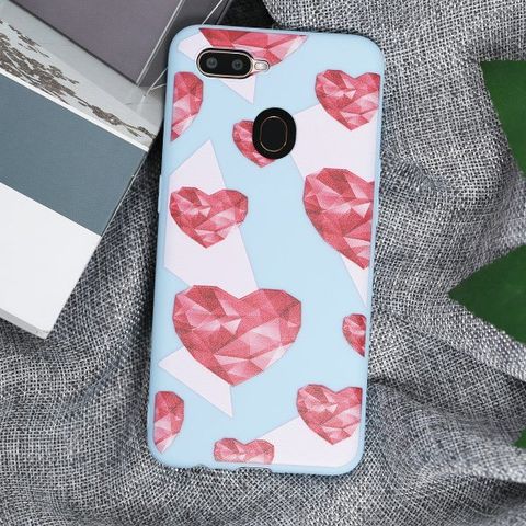 Ốp lưng Oppo A5s/A12 nhựa dẻo in hình Solid Printing MEEKER TSQ018 Trái tim
