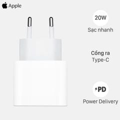  Adapter Sạc Type C 20W dùng cho iPhone/iPad Apple MHJE3 Trắng 