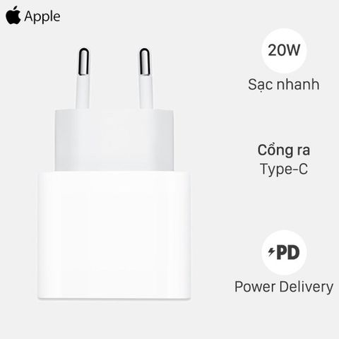 Adapter Sạc Type C 20W dùng cho iPhone/iPad Apple MHJE3 Trắng