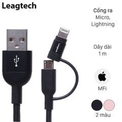  Cáp 2 in 1 1m MFI Leagtech LTDM-01 Đen 