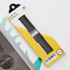  Dây da đồng hồ 22 mm đen L001-06-22 