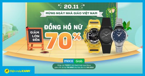 Sale 20/11: Đồng hồ Nữ giảm đến 70%, giá từ 200K - Quà tốt, triệu tri ân