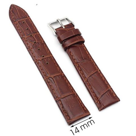 Dây da đồng hồ G022 Nâu size 14mm