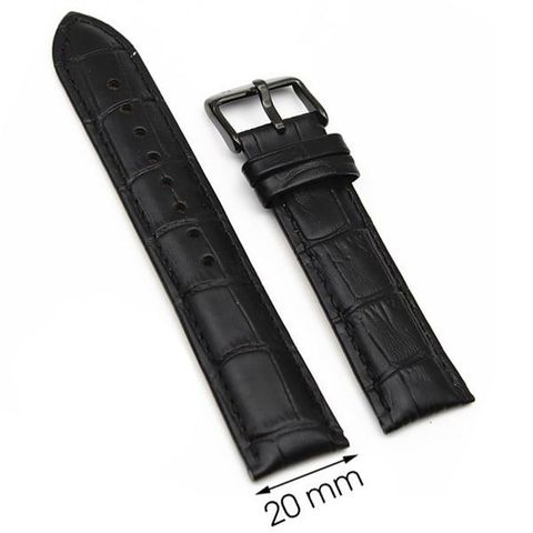 Dây da đồng hồ G024 Đen size 20mm