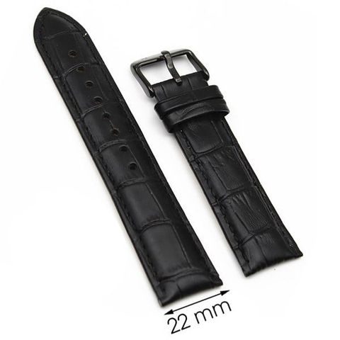 Dây da đồng hồ G024 Đen size 22mm