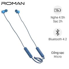  Tai nghe Bluetooth Roman S205 Xanh 