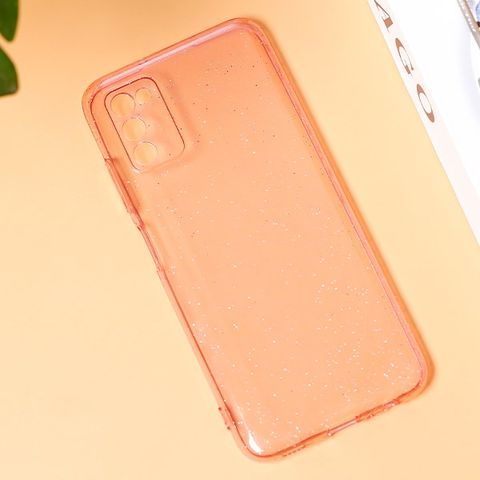 Ốp lưng Galaxy A03s Nhựa dẻo Shining Powder TPU COSANO Hồng trong