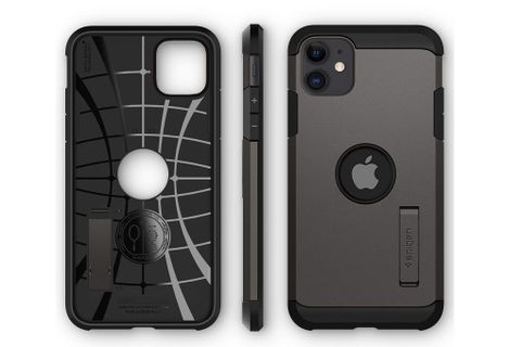 Ốp lưng iPhone 11 Nhựa cứng viền dẻo Spigen Tough Armor Xám