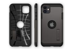  Ốp lưng iPhone 11 Nhựa cứng viền dẻo Spigen Tough Armor Xám 