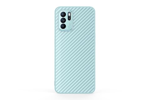 Ốp lưng Oppo Reno6 Z Nhựa dẻo Vigour Carbon Fiber COSANO Xanh Mint