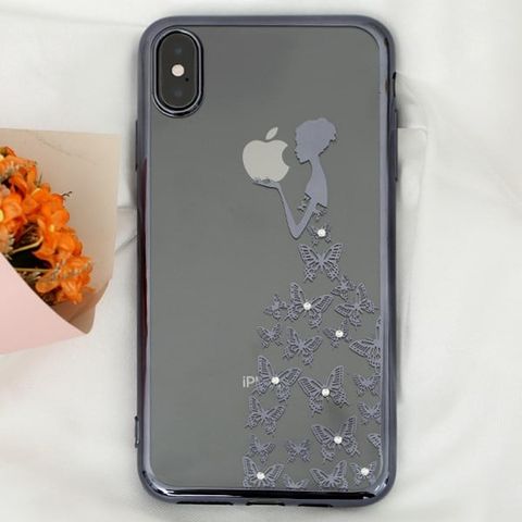 Ốp lưng iPhone XS Max Nhựa dẻo Electroplating đầm dạ hội COSANO đen