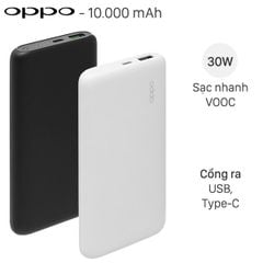  Pin sạc dự phòng Polymer 10.000mAh Type C PD QC3.0 VOOC 30W OPPO PBV02 