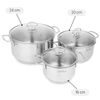 Bộ 3 nồi inox 3 đáy nắp kính Delites NR001-B3