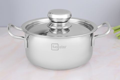Nồi inox 3 đáy nắp inox 16 cm Fivestar FSN16-SW