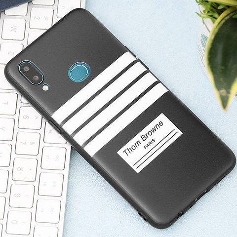 Ốp Galaxy A10s TPU+PC UV OSMIA CKTG337 Sọc Trắng Đen