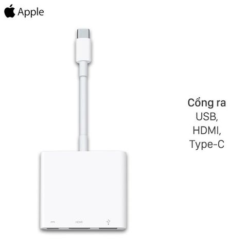 Adapter chuyển đổi Type C sang HDMI/Type C/USB Apple MUF82 Trắng