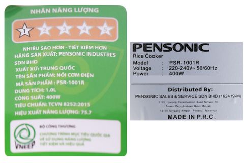 Nồi cơm nắp gài Pensonic PSR-1001R Đỏ