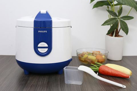 Nồi cơm nắp gài Philips HD3119 Trắng Xanh