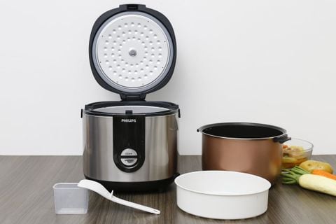 Nồi cơm nắp gài Philips HD3132/66 Bạc