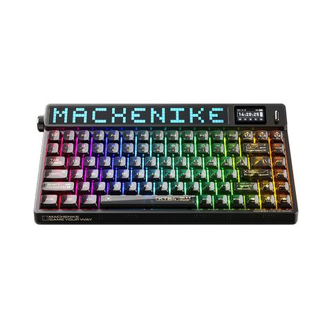 Bàn phím Machenike KT84-B84W Smart Screen Tri-mode Yellow Switch (Màu Đen)