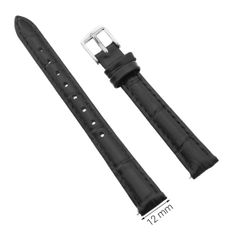  Dây da đồng hồ size 12 mm đen G024 