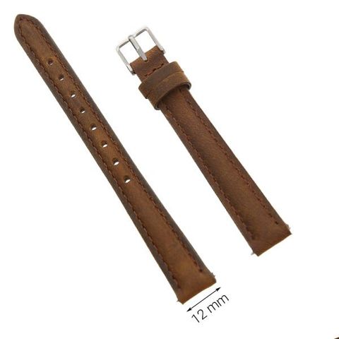 Dây da đồng hồ size 12 mm nâu G027