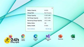 Cách xem tỉ lệ % pin và độ chai pin bao nhiêu trên màn hình máy tính Windows 10 một cách tự động