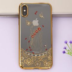  Ốp lưng iPhone X nhựa dẻo Electroplate printing OSMIA Cô gái 