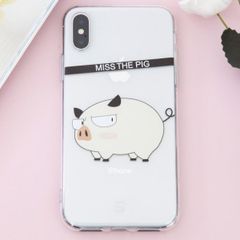  Ốp lưng iPhone X Nhựa dẻo in hình Simple JM Heo vàng Pbag 