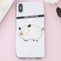  Ốp lưng iPhone X Nhựa dẻo in hình Simple JM Heo vàng Pbag 